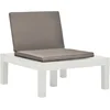 Image de vidaXL - Loungestoel - met - kussen - kunststof - wit