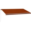 Image de vidaXL - Luifel - handmatig - uittrekbaar - 600x300 - cm - oranje - en - bruin