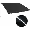 Image de vidaXL - Luifel - handmatig - uittrekbaar - met - LED - 450x300 - cm - antraciet