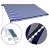 Image de vidaXL - Luifel - met - windsensor - en - LED - 500x300 - cm - blauw - en - wit