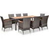Image de vidaXL - 9-delige - Tuinset - met - kussens - poly - rattan - grijs