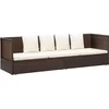 Image de vidaXL - Tuinbed - met - kussens - poly - rattan - bruin