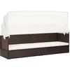 Image de vidaXL - Tuinbank - met - luifel - poly - rattan - bruin