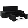 Image de vidaXL - 3-delige - Loungeset - poly - rattan - zwart