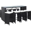 Image de vidaXL - 9-delige - Tuinbarset - poly - rattan - zwart