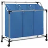 Image de vidaXL - Wassorteerder - met - 3 - zakken - staal - blauw