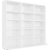 Image de vidaXL - Cd-kast - 100x23x89,5 - cm - bewerkt - hout - hoogglans - wit