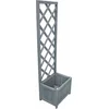 Image de vidaXL - Plantenbak - met - latwerk - 40x30x135 - cm - massief - vurenhout