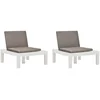 Image de vidaXL - Loungestoelen - 2 - st - met - kussens - kunststof - wit