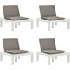 Image de vidaXL - Loungestoelen - 4 - st - met - kussens - kunststof - wit