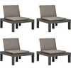 Image de vidaXL - Loungestoelen - 4 - st - met - kussens - kunststof - antraciet