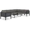 Image de vidaXL - 8-delige - Loungeset - met - kussens - poly - rattan - antraciet