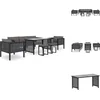 Image de vidaXL - 8-delige - Loungeset - met - kussens - poly - rattan - antraciet