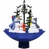 Image de vidaXL - Kerstboom - sneeuwend - met - paraplubasis - 75 - cm - PVC - blauw