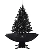 Image de vidaXL - Kerstboom - sneeuwend - met - paraplubasis - 140 - cm - PVC - zwart