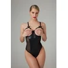Image de Christine le Duc - Kruis en Cuploze Body met Wetlook - Lingerie Erotisch - Fetish - Mistique - Zwart - L/XL