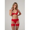 Image de Christine le Duc - 3 delige BH set - Lingerie Erotisch - Jarretelgordel - Marzia - Rood - S/M