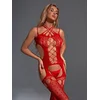 Image de Christine le Duc - Jarretel Catsuit met Open Kruis - Jasmina - Lingerie Erotisch - Rood