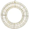 Image de Krans/lichtkrans - warm wit - D38 cm - metaal - kerstverlichting - verlichte kerstkrans