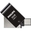 Image de Veelzijdige Philips 32GB USB stick 3.1/USB A & USB C- 2-in-1 - Tot 180MB/s leessnelheid - compact formaat met draaikapje