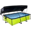 Image de EXIT Lime Frame Zwembad 300x200x65cm - Opzetzwembad - met Filterpomp & Schaduwdoek - Rechthoekig - Groen