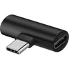 Image de DrPhone DA1 - USB-C Duo Adapter - Converter - USB-C Naar Mini Jack + USB-C - Let op: Geen DAC ondersteuning - Zwart