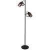 Image de Freelight Vloerlamp Fumoso Zwart met Smoke Glas 2 Lichts