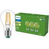 Image de Philips UltraEfficient LED lamp Transparant - 60W - E27 fitting - Warmwit licht; 2700K - Ultra Efficiënt: Energielabel A - 3-pack