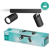 Image de Philips Idris Spot - Spatwaterdicht IP44 - 5W - Zwart - Badkamerlamp - Twee lichtpunten - Alleen geschikt voor LED spots