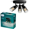 Image de Philips Palms Spot - Plafondspot met drie lichtpunten - Met gerookt glas - Kleine fitting E14 - Ronde basisplaat