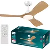Image de Philips Olas Ventilator - Energiezuinige LED verlichting - Plafondlamp - Instelbare kleurtemperatuur - 24W - 107cm diameter - Afstandsbediening - Wit met houtlook