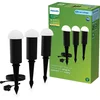 Image de Philips Edwina GardenLink - 3-pack - Sokkellamp met spies - 24V - Warm wit licht; 2700K - Zwart - Tuinpadverlichting