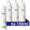 Image de Dove - Deodorant Spray - 0% Aluminiumzouten - Cucumber & Green Tea - 6 x 150 ml - Voordeelverpakking