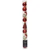 Image de Kerstballen glazen figuren set rood - 9 stuks kerstdecoratie voor de kerstboom