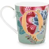 Image de Pip studio alfabet mok - Q - Floral Fantasy light blue - mok - 350ml - porselein - lettermok Q - lichtblauw