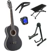 Image de LaPaz C30BK klassieke gitaar 3/4-formaat zwart + statief + accessoires