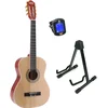 Image de LaPaz 002 NT klassieke gitaar 3/4-formaat naturel + statief + tuner