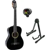 Image de LaPaz 002 BK klassieke gitaar 3/4-formaat zwart + statief + tuner