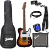 Image de Fazley Sunset Series Tempest 90 3-Color Sunburst elektrische gitaar starterset
