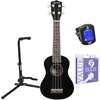 Image de Sopraan Ukulele - Complete Starterset - Voor Beginners - Linde Body - Incl. Tuner, Extra Snaren & Standaard - Naturel