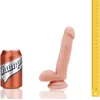 Image de Champs - Cocky Realistische Dildo zuignap en ruggengraat - Dual Density / soft touch / buigbaar - 18 cm - Anaal gebruik