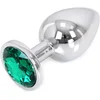 Image de Buttplug Aluminium Met Groen Sierkristal