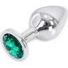 Image de Buttplug Aluminium Met Groen Sierkristal