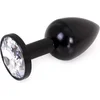 Image de Kiotos - Zwarte Aluminium Buttplug - Wit Sierkristal