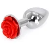 Image de Booty Sparks - Aluminium Buttplug 'Red Rose' Met bloem decoratie