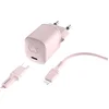 Image de Fresh 'n Rebel USB-C mini Snellader - Inclusief oplaadkabel voor iPhone (2m) - 20W PD - USB-C oplader - Compact en Veilig - Smokey Pink