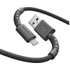 Image de Fresh 'n Rebel FlexWave Oplaadkabel voor iPhone - USB   Extra lang (2m) - Siliconen gevlochten kabel - USB-A naar Apple Lightning - Storm Grey