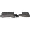 Image de vidaXL - 6-delige - Loungeset - poly - rattan - grijs