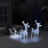 Image de vidaXL - Kerstversiering - rendieren - en - slee - 160 - LED's - 130 - cm - acryl