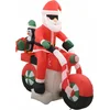 Image de vidaXL - Kerstman - opblaasbaar - op - motorfiets - LED - IP44 - 160 - cm